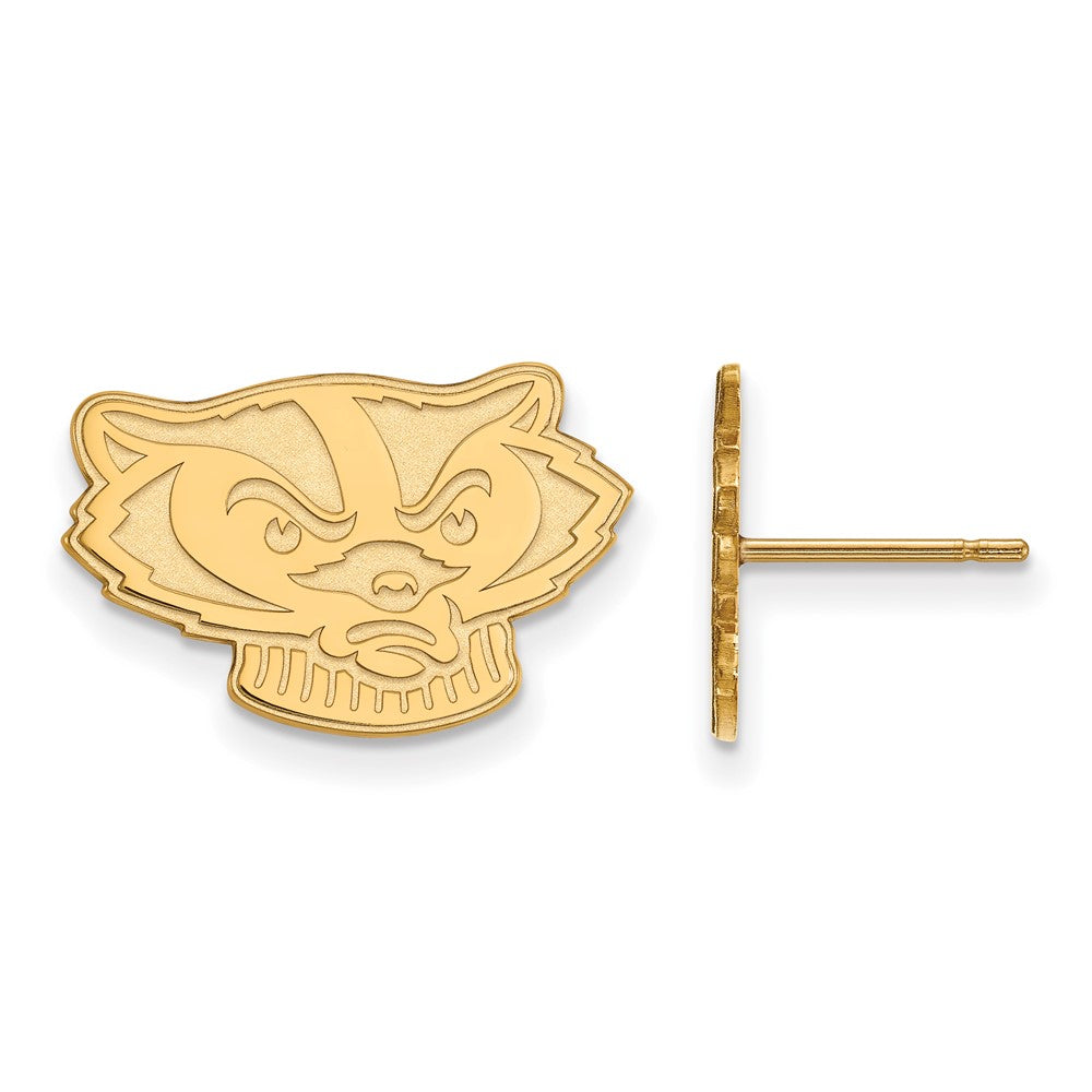 Vergoldet Sterlingsilber Logoart University Of Wisconsin Badger Klein Ohrstecker