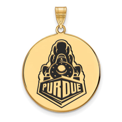 Vergoldet Sterlingsilber Logoart Purdue University Boilermakers Zug Logo Extra Groß Emailliert Plättchen Anhänger