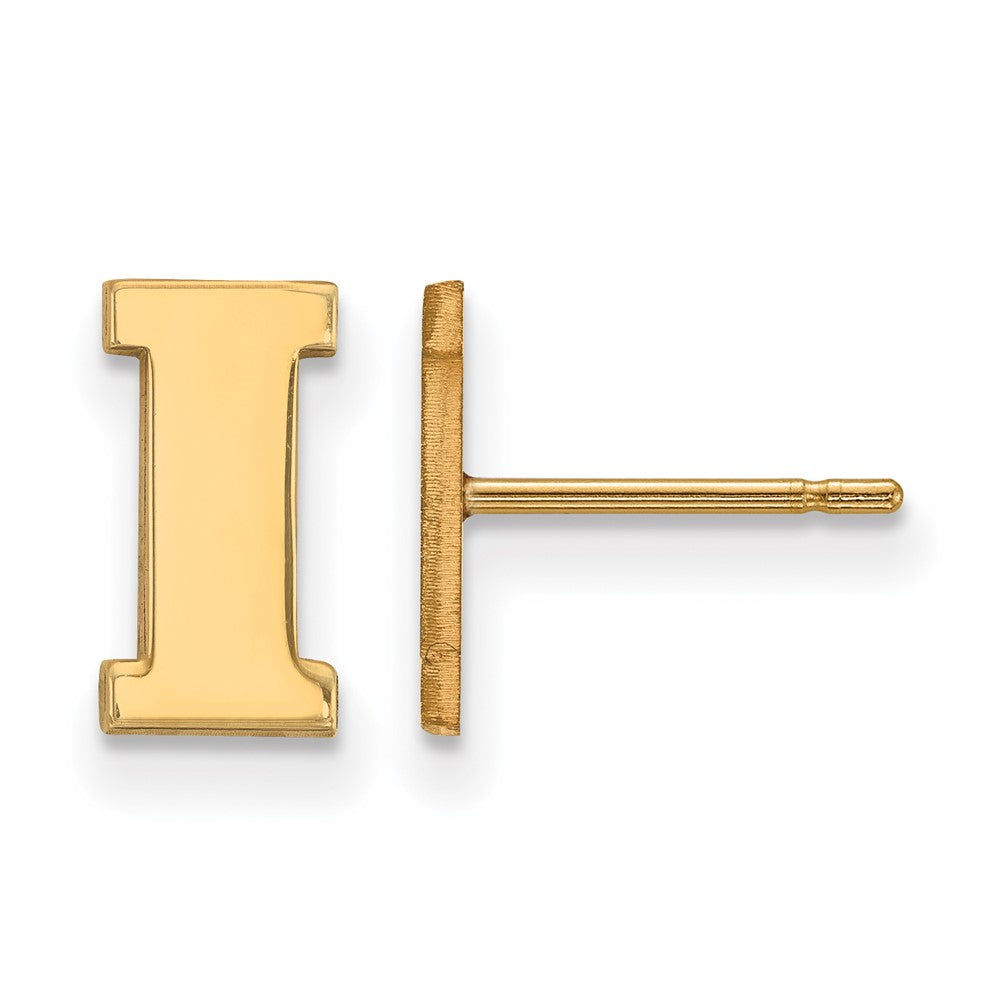 Vergoldet Sterlingsilber Logoart University Of Iowa Buchstabe I Extra Klein Ohrstecker