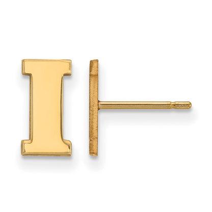 Vergoldet Sterlingsilber Logoart University Of Iowa Buchstabe I Extra Klein Ohrstecker