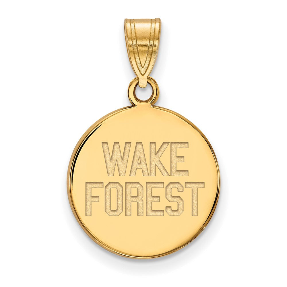 10K Gelbgold Logoart Wake Forest University W F Deacon Mittel Plättchen Anhänger
