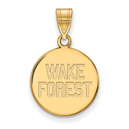 10K Gelbgold Logoart Wake Forest University W F Deacon Mittel Plättchen Anhänger