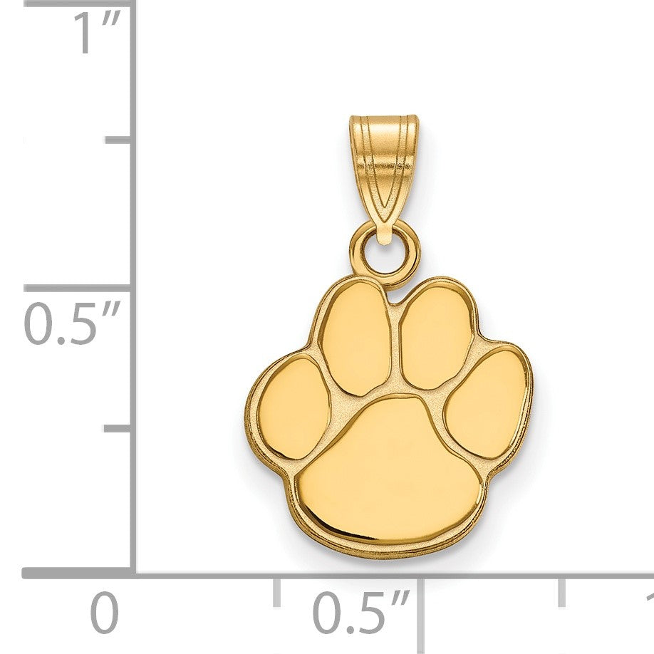 14K Gelbgold Logoart Auburn University Tiger Paw Klein Anhänger