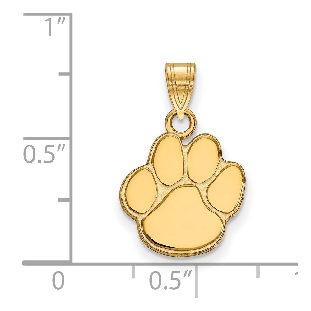 Vergoldet Sterlingsilber Logoart Auburn University Tiger Paw Klein Anhänger