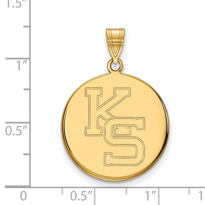 Vergoldet Sterlingsilber Logoart Kansas State University K S Groß Anhänger