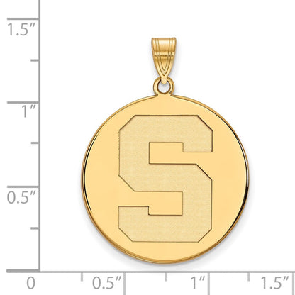 10K Gelbgold Logoart Michigan State University Buchstabe S Extra Groß Plättchen Anhänger