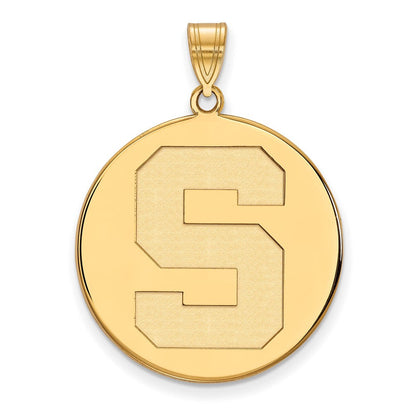 Vergoldet Sterlingsilber Logoart Michigan State University Buchstabe S Extra Groß Plättchen Anhänger
