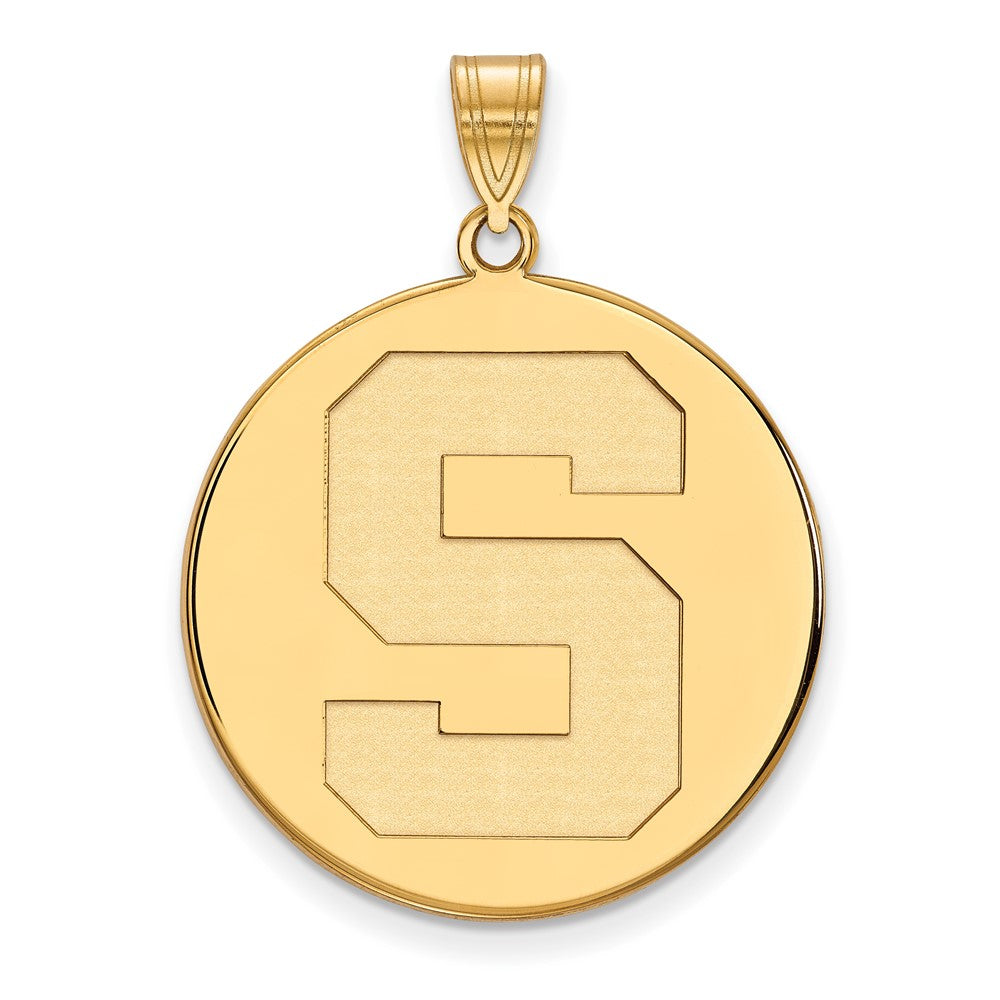 10K Gelbgold Logoart Michigan State University Buchstabe S Extra Groß Plättchen Anhänger