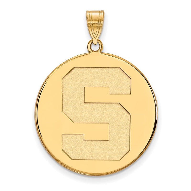 10K Gelbgold Logoart Michigan State University Buchstabe S Extra Groß Plättchen Anhänger