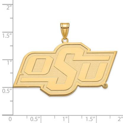 Vergoldet Sterlingsilber Logoart Oklahoma State University O S U Extra Groß Anhänger