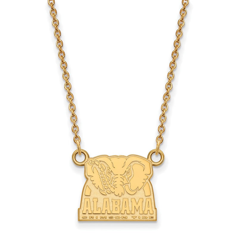 10K Gelbgold Logoart University Of Alabama Elefant Klein Anhänger 18 Zoll Halskette