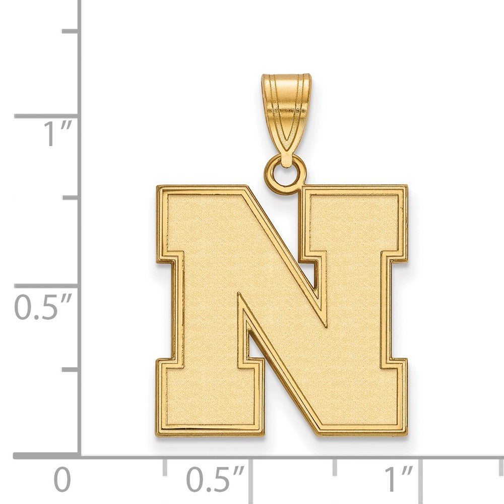 Vergoldet Sterlingsilber Logoart University Of Nebraska Buchstabe N Groß Anhänger