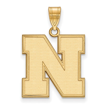 Vergoldet Sterlingsilber Logoart University Of Nebraska Buchstabe N Groß Anhänger