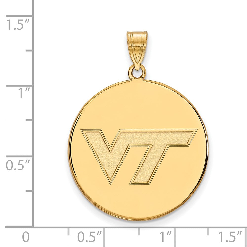 Vergoldet Sterlingsilber Logoart Virginia Tech V T Extra Groß Plättchen Anhänger