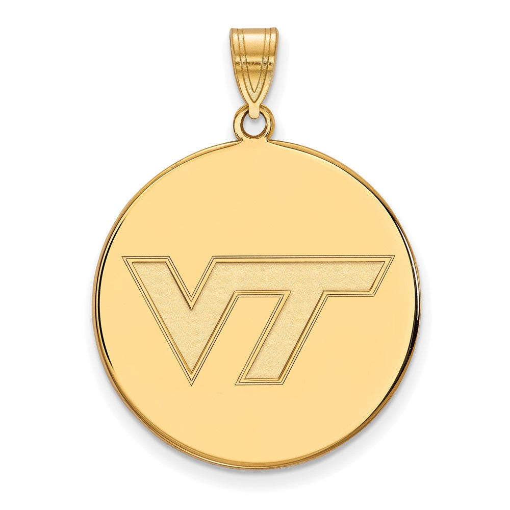 10K Gelbgold Logoart Virginia Tech V T Extra Groß Plättchen Anhänger