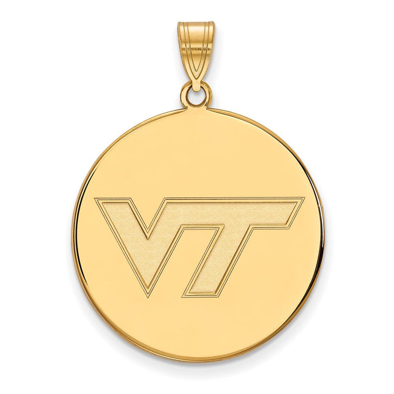 14K Gelbgold Logoart Virginia Tech V T Extra Groß Plättchen Anhänger