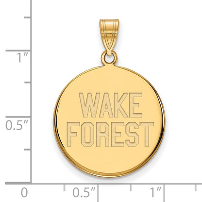 Vergoldet Sterlingsilber Logoart Wake Forest University W F Deacon Groß Plättchen Anhänger