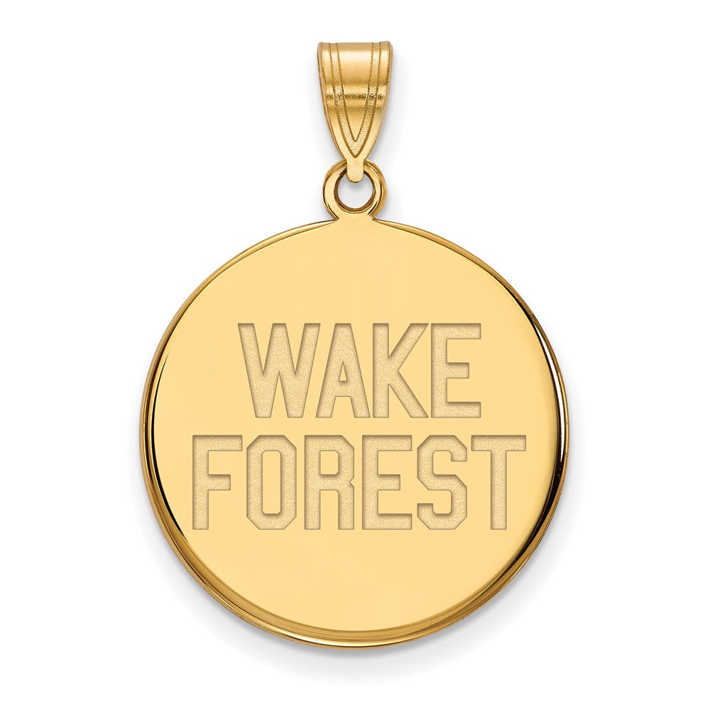 14K Gelbgold Logoart Wake Forest University W F Deacon Groß Plättchen Anhänger
