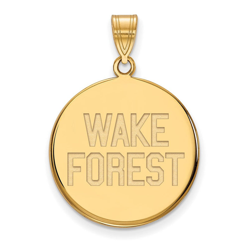 14K Gelbgold Logoart Wake Forest University W F Deacon Groß Plättchen Anhänger