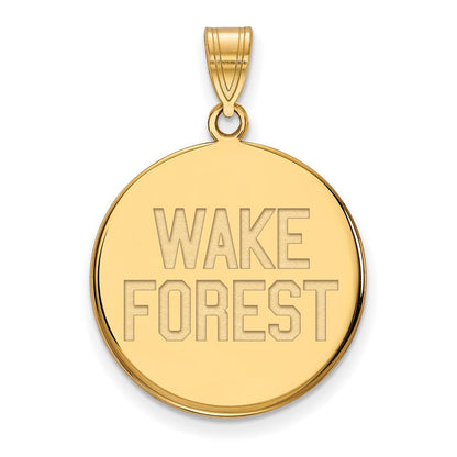 10K Gelbgold Logoart Wake Forest University W F Deacon Groß Plättchen Anhänger