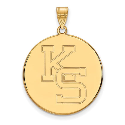 10K Gelbgold Logoart Kansas State University K S Extra Groß Plättchen Anhänger