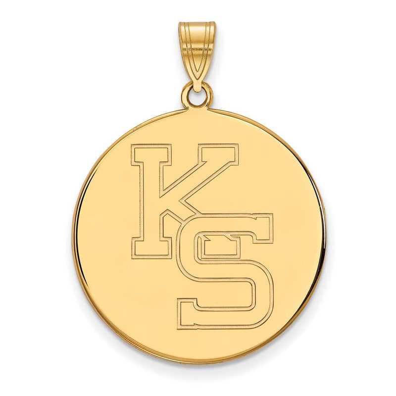 10K Gelbgold Logoart Kansas State University K S Extra Groß Plättchen Anhänger