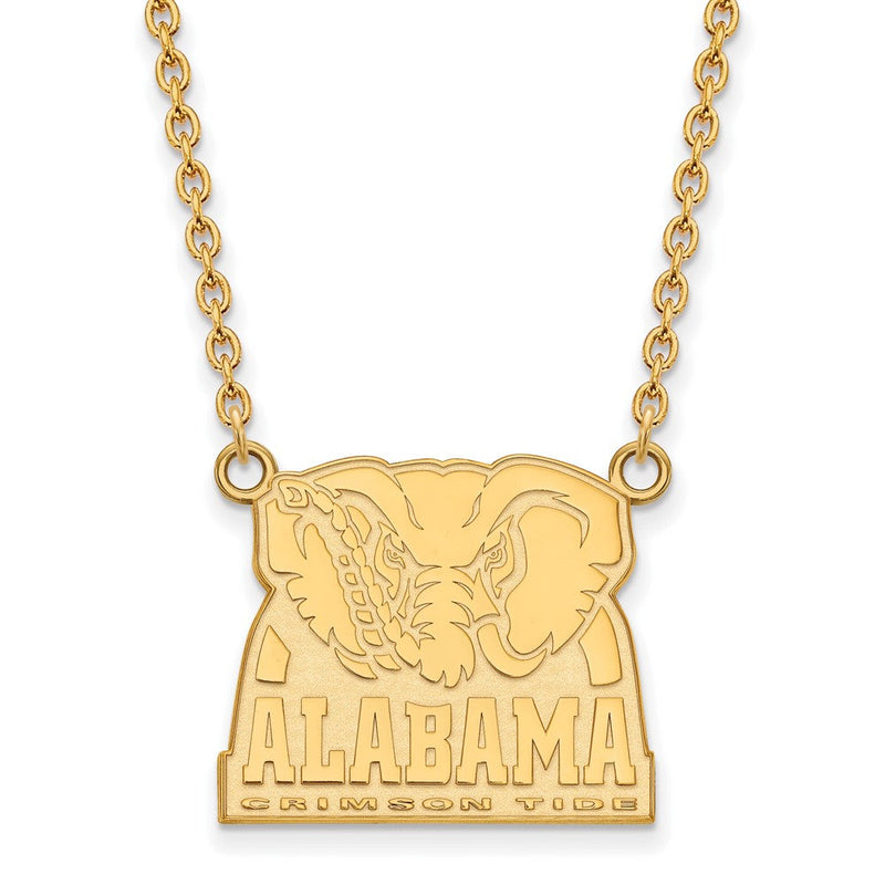 10K Gelbgold Logoart University Of Alabama Elefant Groß Anhänger 18 Zoll Halskette