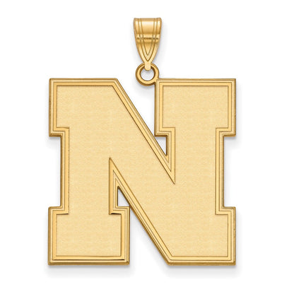 10K Gelbgold Logoart University Of Nebraska Buchstabe N Extra Groß Anhänger