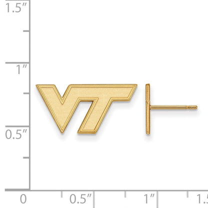 10K Gelbgold Logoart Virginia Tech V T Extra Klein Ohrstecker