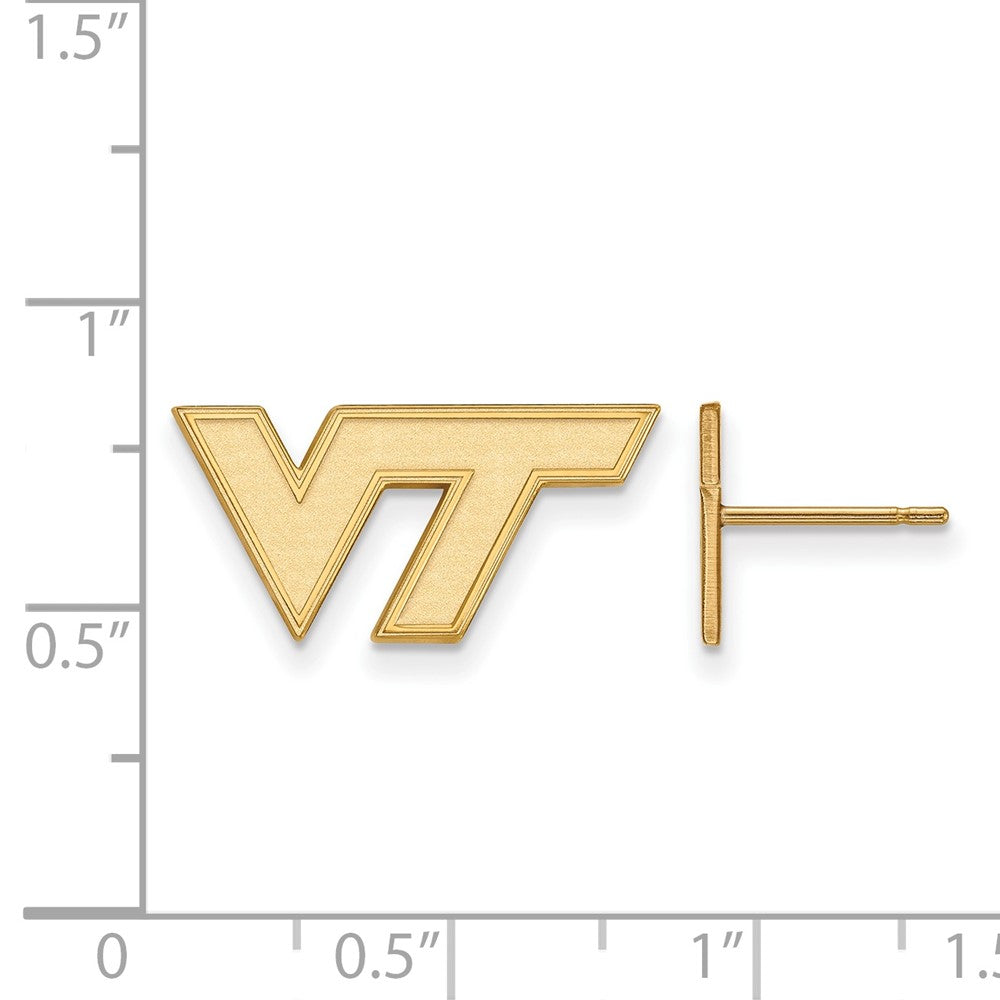 14K Gelbgold Logoart Virginia Tech V T Extra Klein Ohrstecker