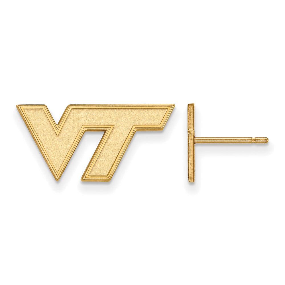 Vergoldet Sterlingsilber Logoart Virginia Tech V T Extra Klein Ohrstecker