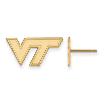 Vergoldet Sterlingsilber Logoart Virginia Tech V T Extra Klein Ohrstecker