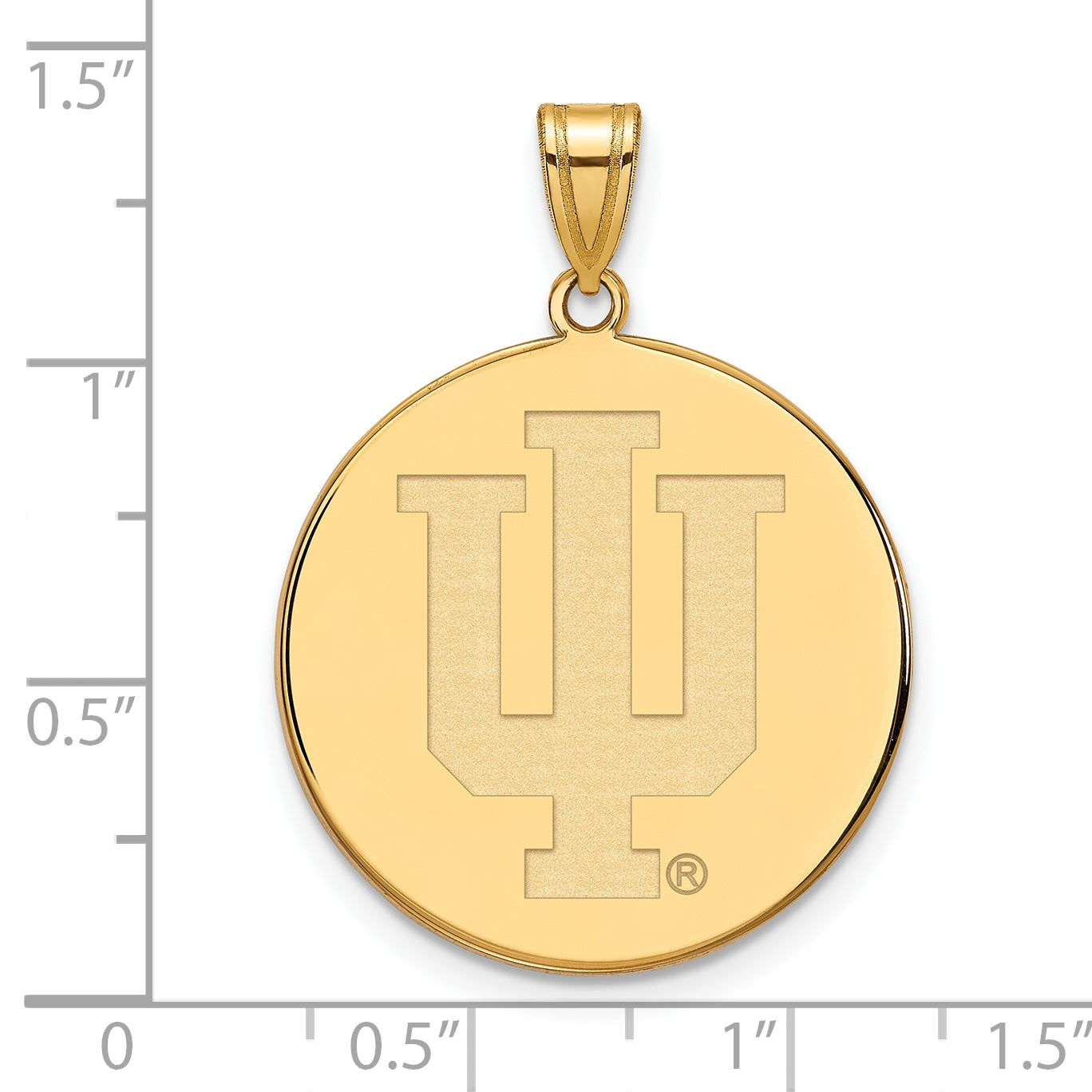 10K Gelbgold Logoart Indiana University I U Extra Groß Plättchen Anhänger