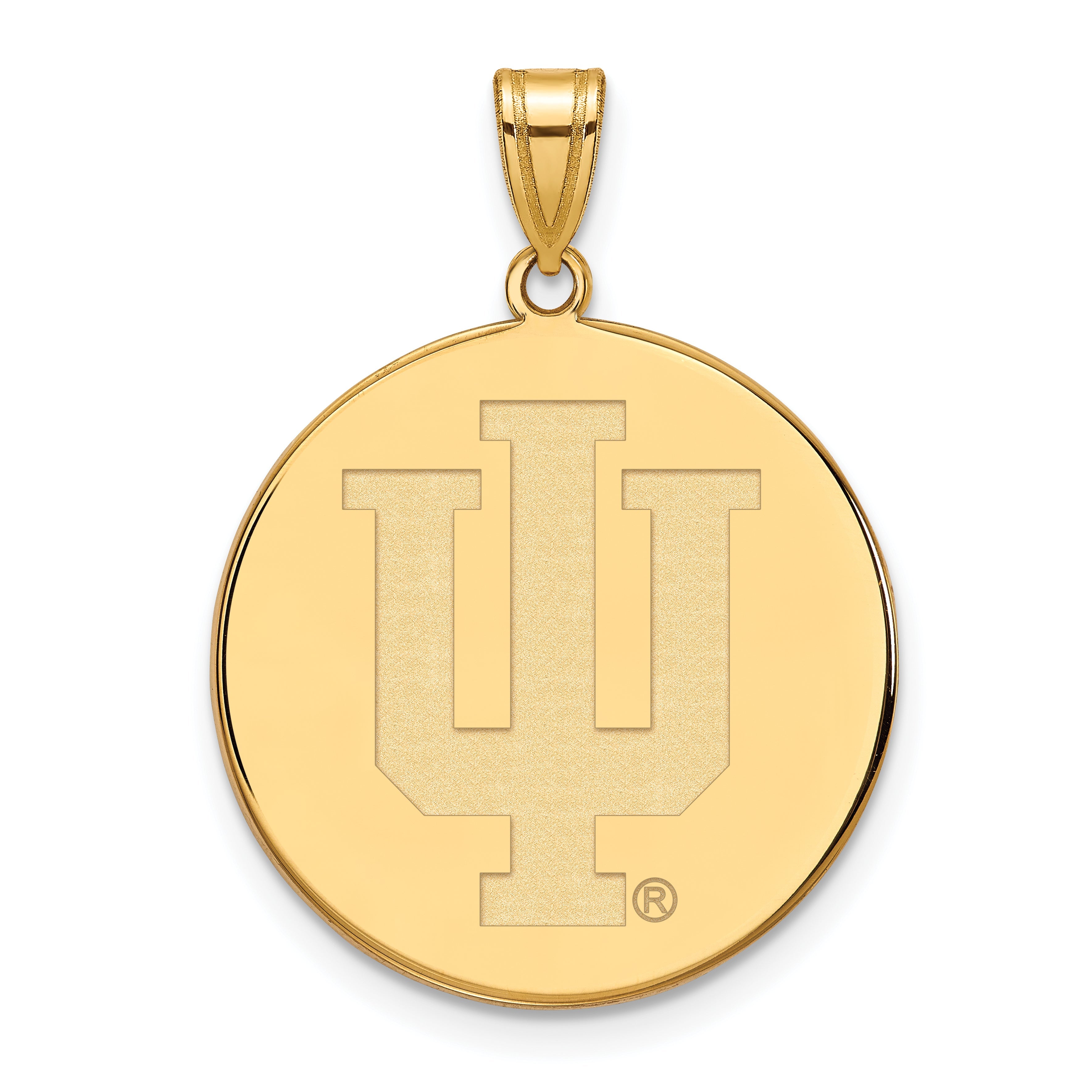 Vergoldet Sterlingsilber Logoart Indiana University I U Extra Groß Plättchen Anhänger
