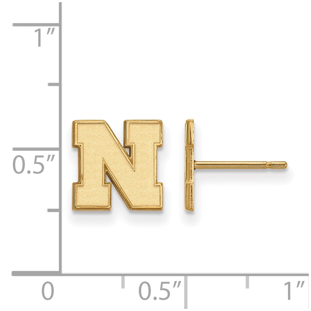 Vergoldet Sterlingsilber Logoart University Of Nebraska Buchstabe N Extra Klein Ohrstecker