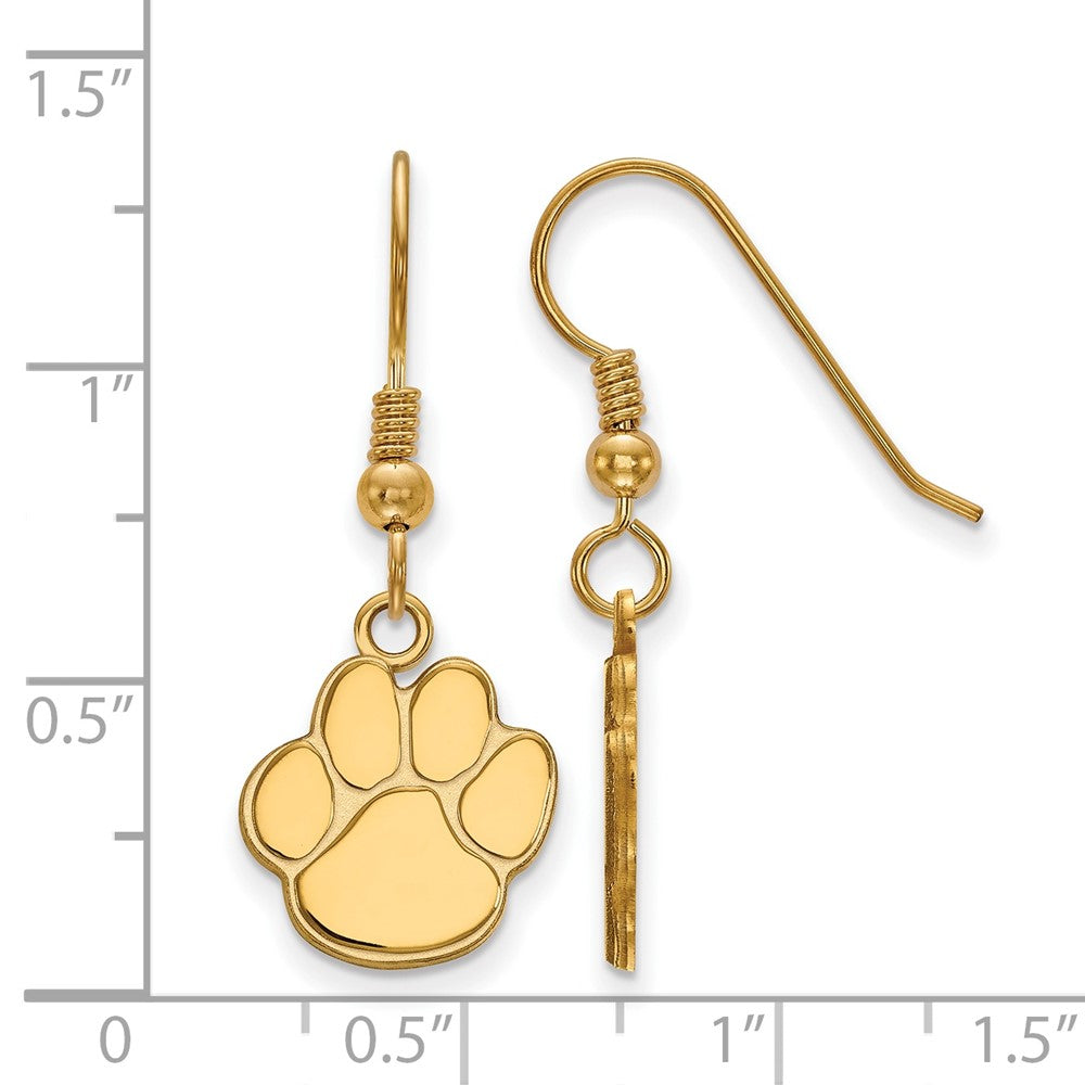 Vergoldet Sterlingsilber Logoart Auburn University Tiger Paw Klein Hängend Draht Ohrringe