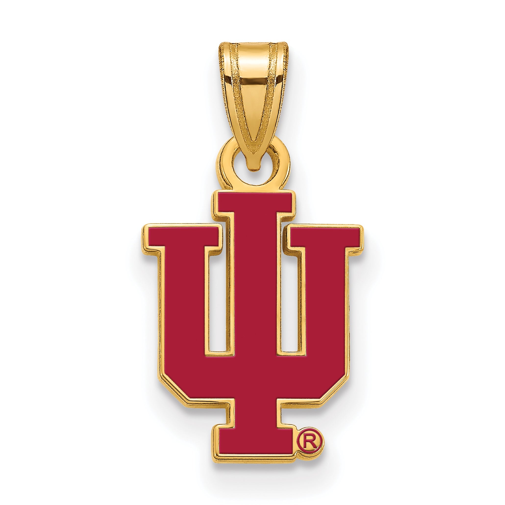 Vergoldet Sterlingsilber Logoart Indiana University I U Klein Emailliert Anhänger