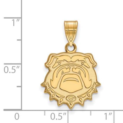 10K Gelbgold Logoart University Of Georgia Bulldog Mittel Anhänger