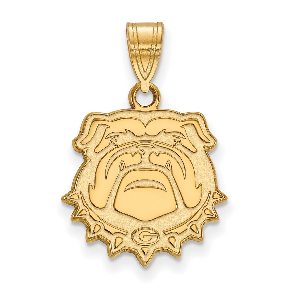 10K Gelbgold Logoart University Of Georgia Bulldog Mittel Anhänger