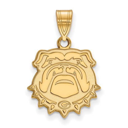 10K Gelbgold Logoart University Of Georgia Bulldog Mittel Anhänger