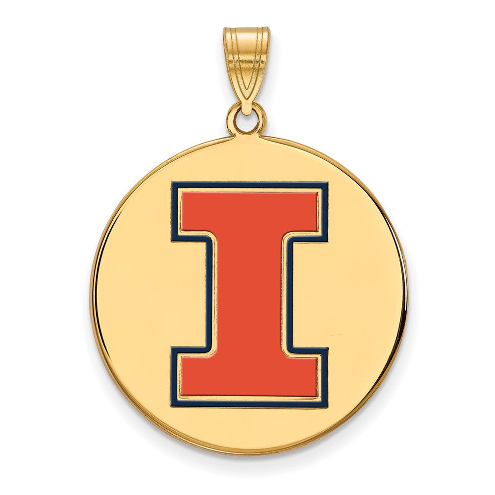 Vergoldet Sterlingsilber Logoart University Of Illinois Buchstabe I Extra Groß Emailliert Anhänger