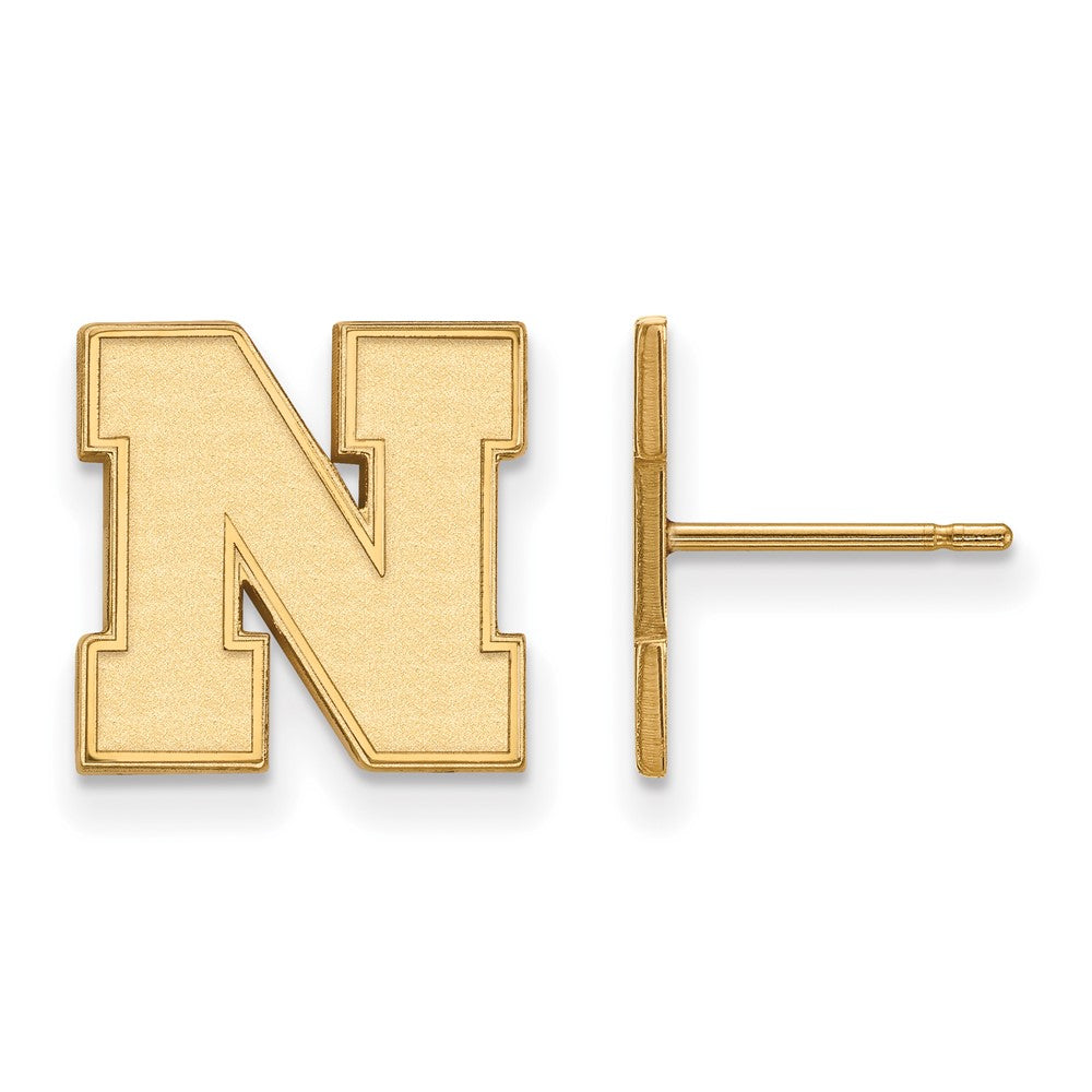 Vergoldet Sterlingsilber Logoart University Of Nebraska Buchstabe N Klein Ohrstecker