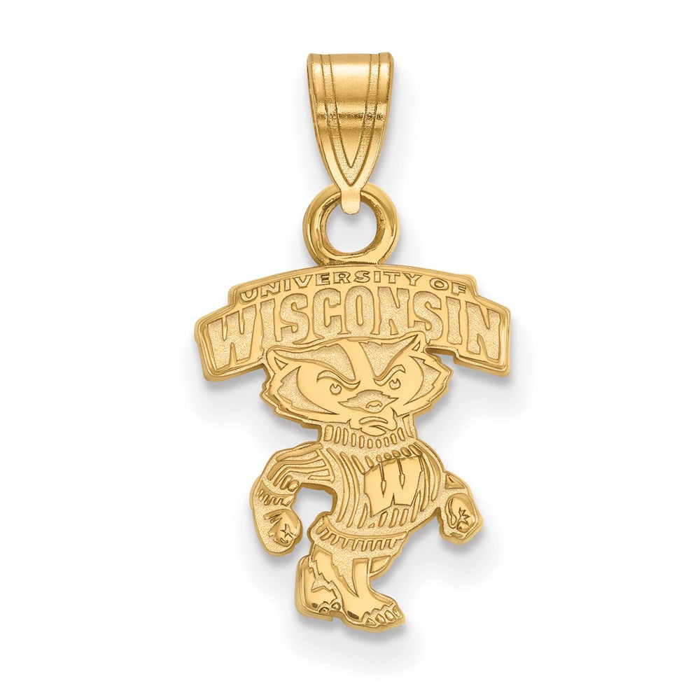 Vergoldet Sterlingsilber Logoart University Of Wisconsin Klein Anhänger