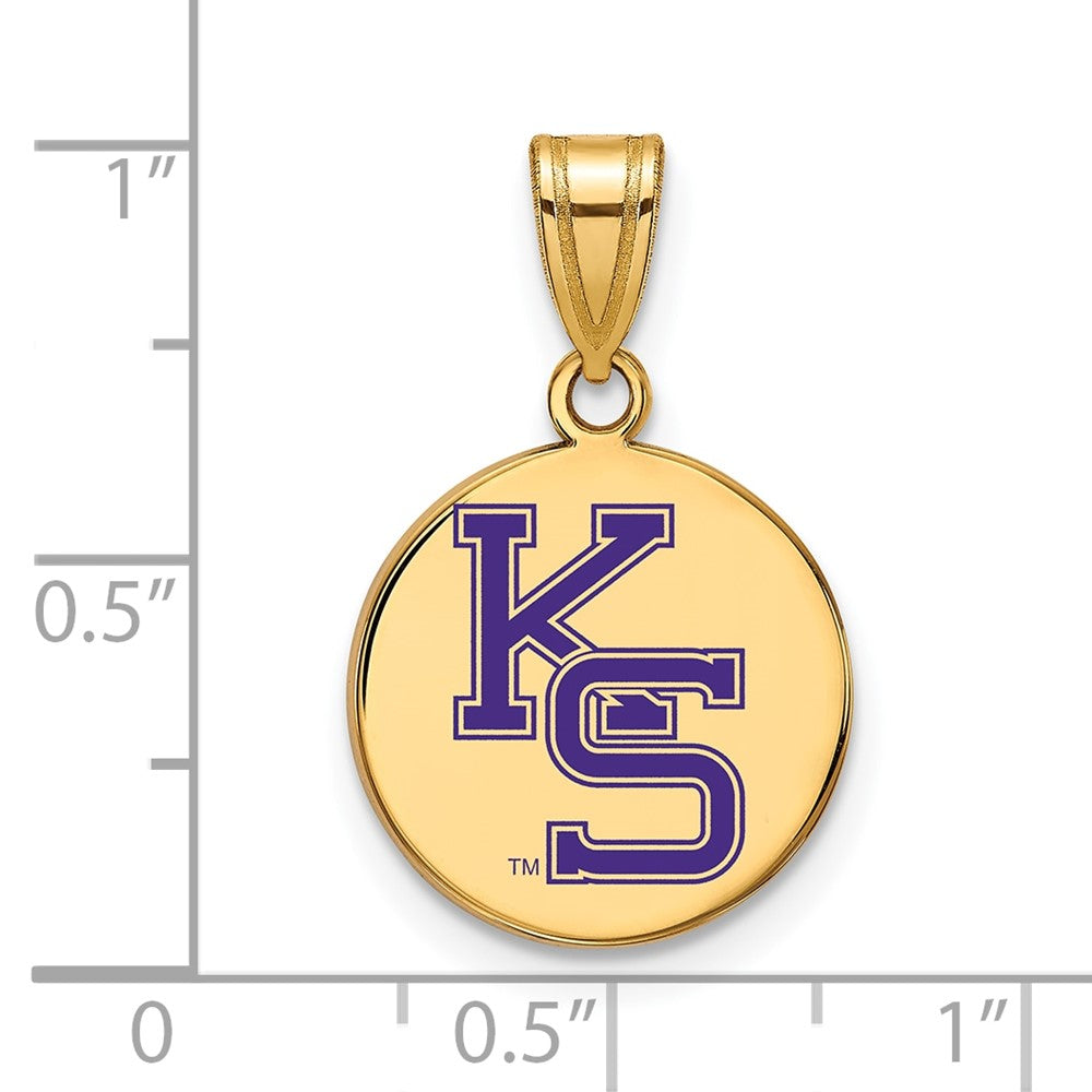 Vergoldet Sterlingsilber Logoart Kansas State University K S Med Emailliert Plättchen Anhänger