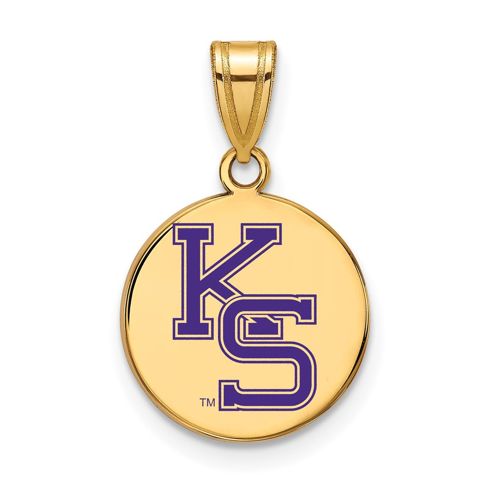 Vergoldet Sterlingsilber Logoart Kansas State University K S Med Emailliert Plättchen Anhänger