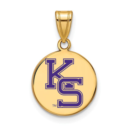 Vergoldet Sterlingsilber Logoart Kansas State University K S Med Emailliert Plättchen Anhänger