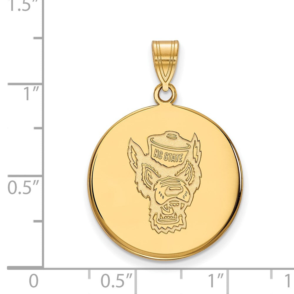 10K Gelbgold Logoart North Carolina State University Wolf Groß Plättchen Anhänger
