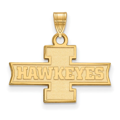 Vergoldet Sterlingsilber Logoart University Of Iowa Hawkeyes Klein Anhänger