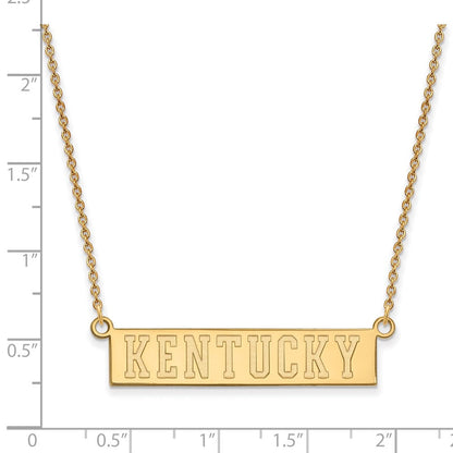 10K Gelbgold Logoart University Of Kentucky Klein Stab Anhänger 18 Zoll Halskette