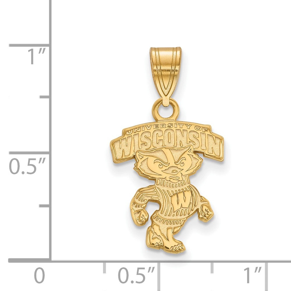 Vergoldet Sterlingsilber Logoart University Of Wisconsin Mittel Anhänger